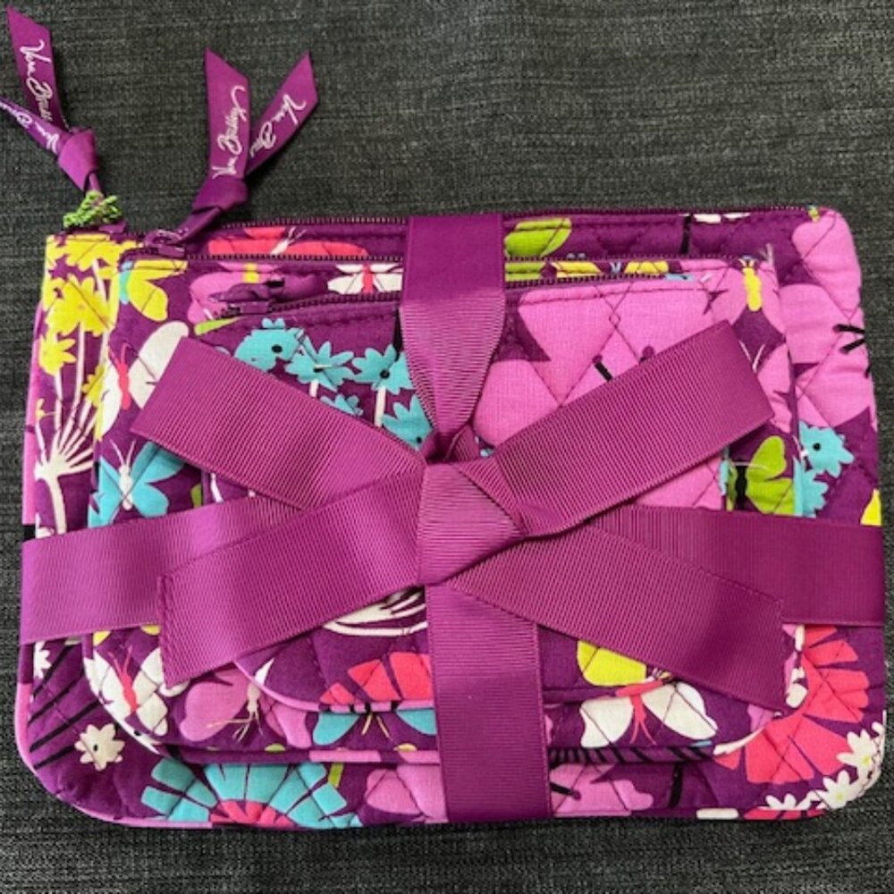Vera Bradley Trio Cosmetic Bag Set NWT
